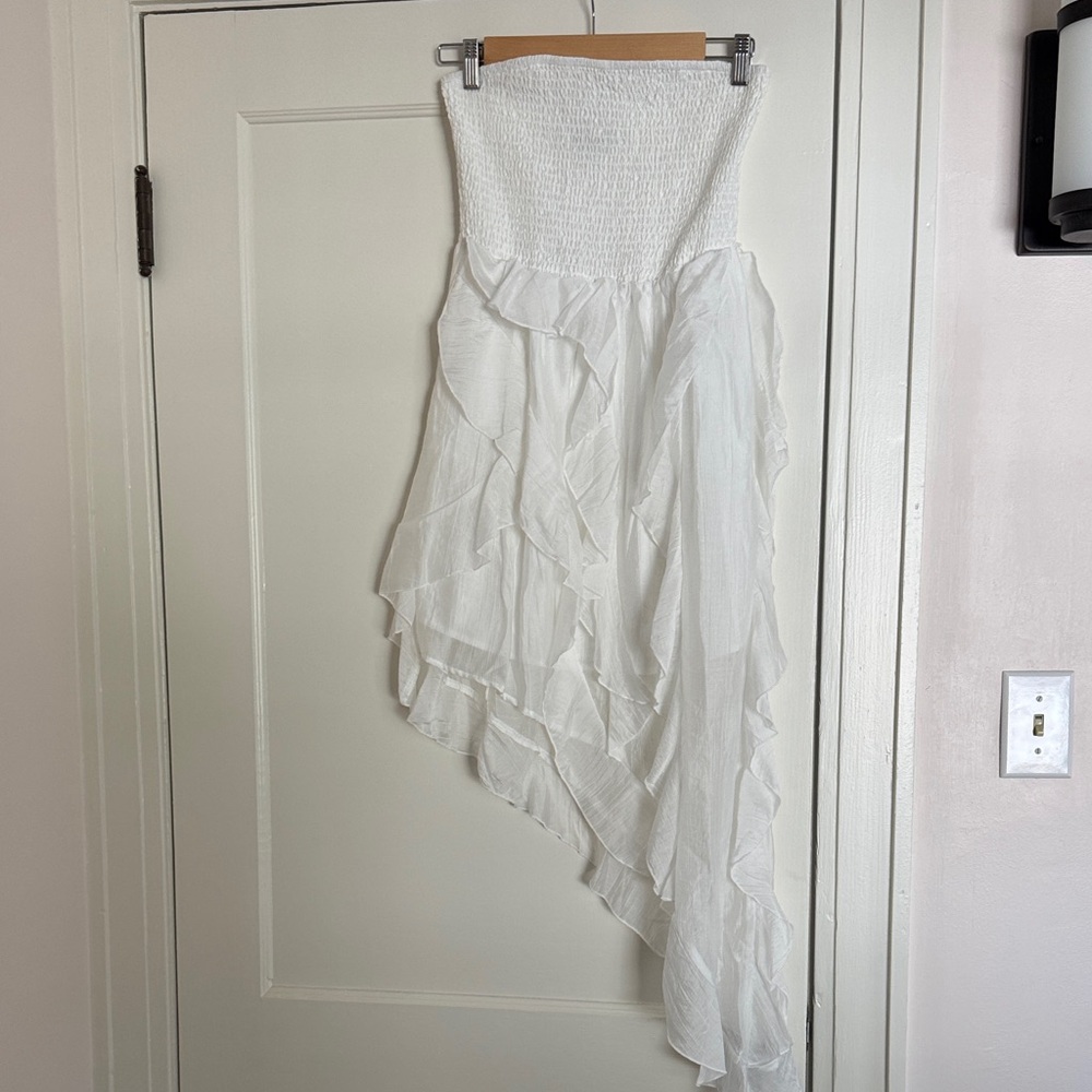 Elegant White High Low Dress
